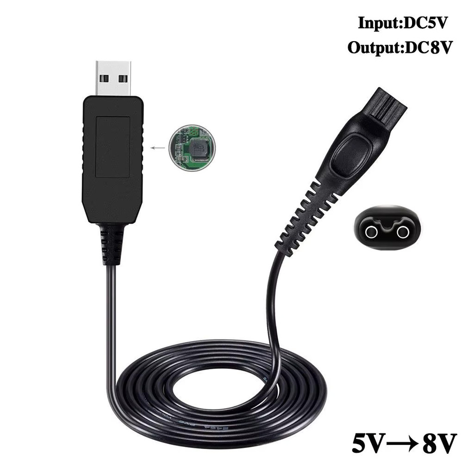 LONGPEAN USB-Ladegerät für Rasierer in Schwarz, kompatibel mit QP2530 und HQ850 - Bild 3