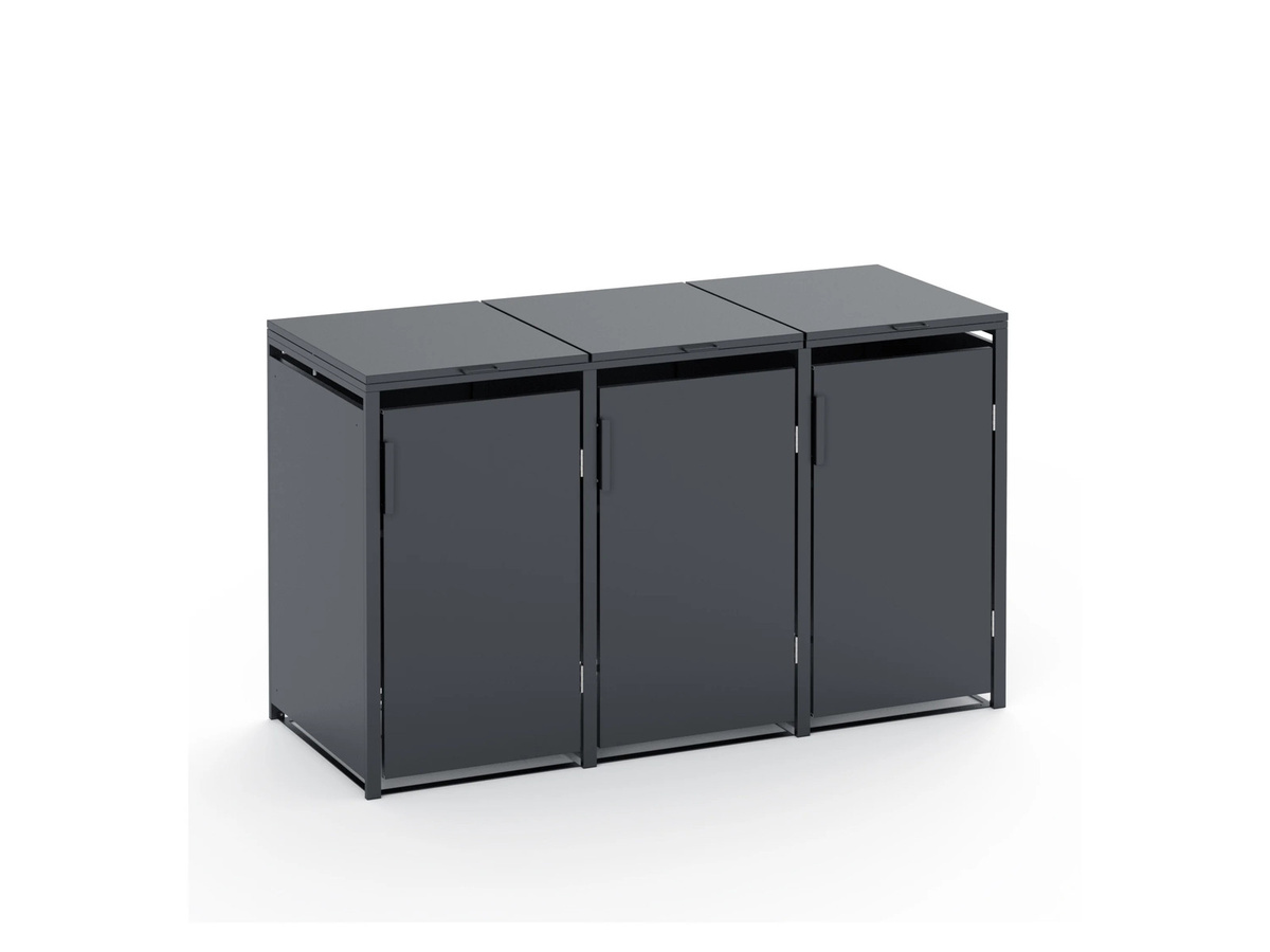 PLATS Mülltonnenbox 3er Set Outdoor Solution, Farbe: Anthrazit, B/T/H: 198,5 x 80 x 116 cm - Bild 3