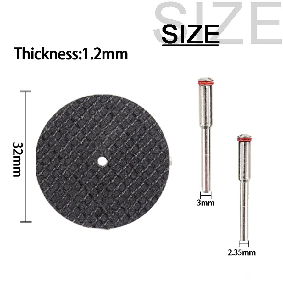 SI FANG 22 Stück Mini-Schleifscheiben 32 mm mit Dornen für Dremel Rotationswerkzeuge zur Metallbearbeitung - Bild 3