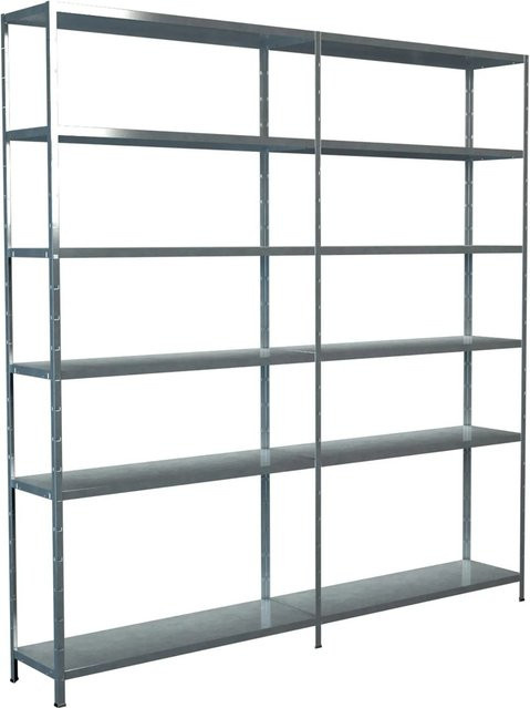 Schulte Regalwelt Steck-Grundregal verzinkt, H 230 cm x B 220 cm x T 35 cm - Bild 1