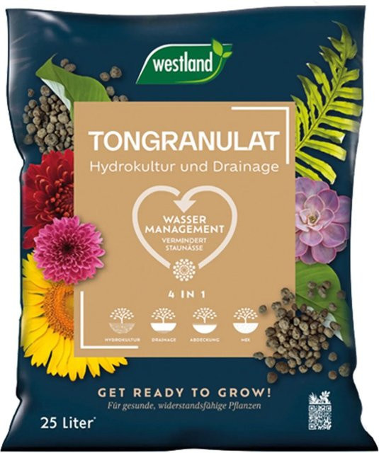 Westland Tongranulat Blähton für Hydrokulturpflanzen und Erdpflanzen, braun - Bild 1