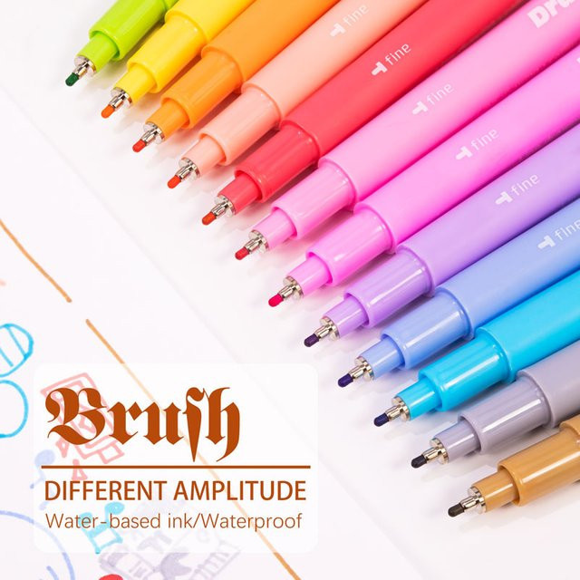 GN Pastellfarben Schriftmarker Set mit Pinselspitze für Kalligrafie und Journaling in Mehrfarbig - Bild 1