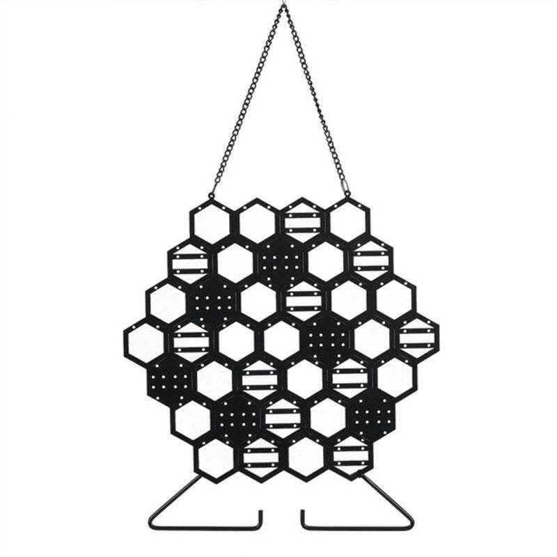 GoolRC Wandmontierter Schmuckhalter in Wabenform aus Metall, Schwarz, Geometrisches Design - Bild 1