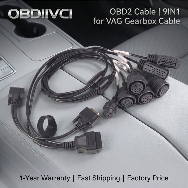 OBDIIVCI 9-in-1 Getriebe-Diagnosekabel Adapterkabel für VAG DQ250 DQ200 DQ380 DQ500 VL381 VL382 DL501 in Schwarz - Bild 1