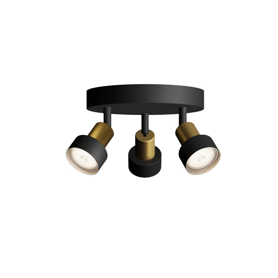 Philips Hue Spot Conduit 3-flammige LED-Deckenleuchte GU10, rund, Schwarz-Gold - Bild 2