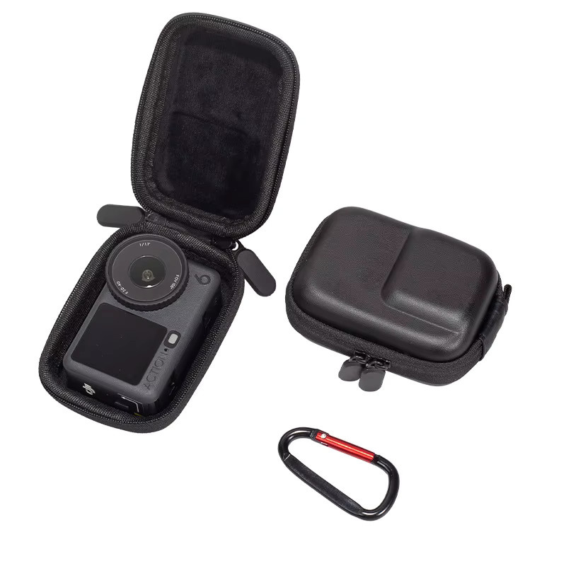 2-in-1 Tragetasche aus gehärtetem Glas und Mini-Aufbewahrungstasche für DJI Osmo Action 6 in Schwarz - Bild 3