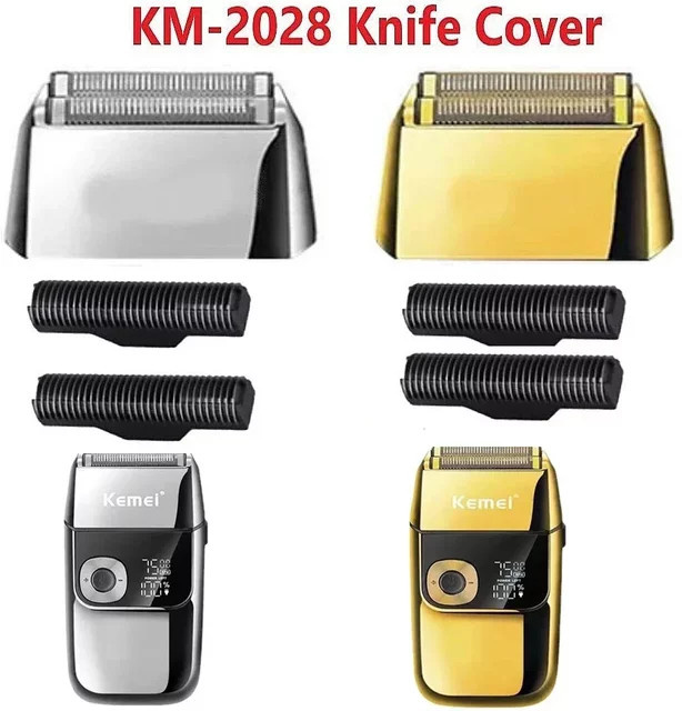 Kemei Ersatz-Schneidkopf mit Goldfolie und Messernetz für Elektrorasierer KM-2028 in Gold - Bild 1