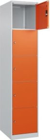 C+P Schließfachschrank Classic PLUS mit 1 Abteil in Grau und Reinorange, H x B x T: 185 x 40 x 50 cm - Bild 1