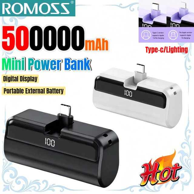 ROMOSS Kapsel-Powerbank mit 50000 mAh als tragbare Hochkapazitäts-Schnellladestation in Lila - Bild 1