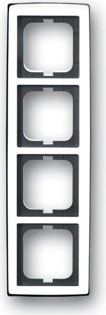 Busch-Jaeger 4-fach Rahmen in Chrom Silber B/H/T: 8,7 x 29,9 x 1,1 cm - Bild 2