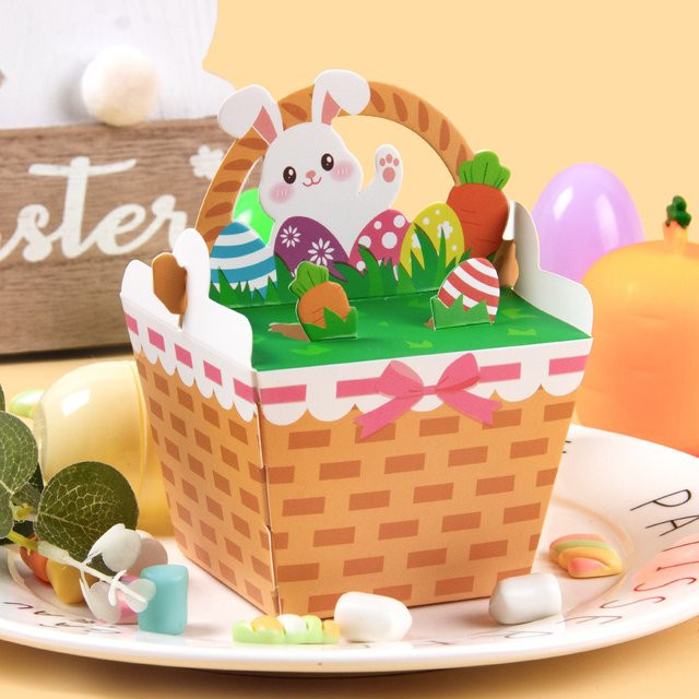WEIGAO Ostern Geschenkboxen mit Häschen-Design aus Papier, Mehrfarbig, 10/20 Stück für Kinder und Party-Dekoration - Bild 1