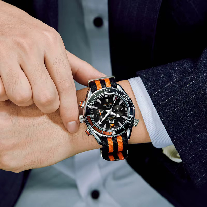 PAULAREIS Armbanduhr, Automatik, Edelstahl, Textil, Schwarz, Herren - Bild 4