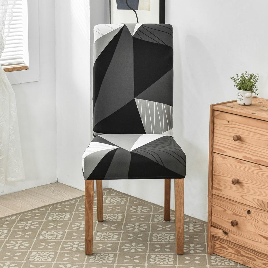 Housmife Elastische Stuhlhusse aus Spandex und Polyester in Schwarz für Esszimmerstühle - Bild 2