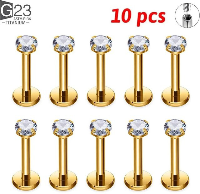 Lucky Star Jewelry Labret Stecker Titan, Zirkonia, Damen - Bild 1