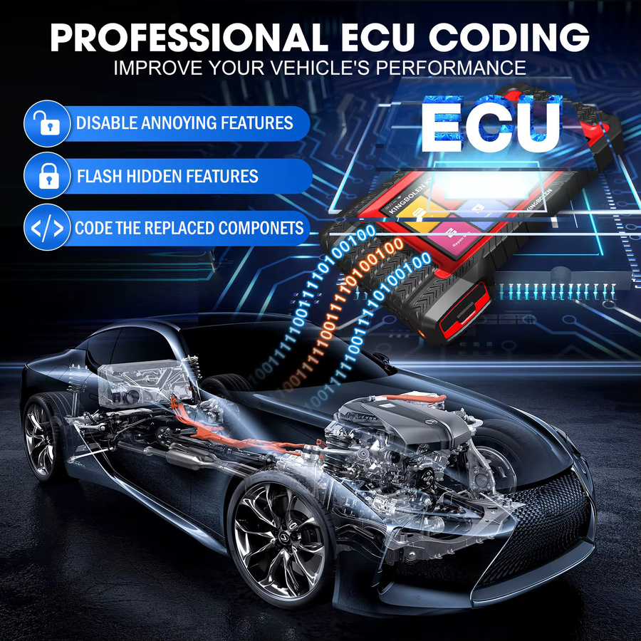 KINGBOLEN K7 All-System Automobil OBD2 Diagnose-Scan-Tool mit ECU-Codierung und 31 Reset-Diensten, Bluetooth, Schwarz - Bild 6