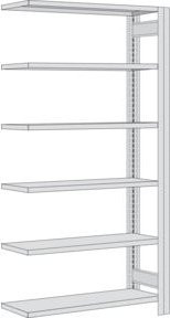 Regalwerk BERT Lagerregal Anbaufeld in Weiß mit 6 Fachböden, H x B x T: 250 x 128,5 x 60 cm - Bild 1
