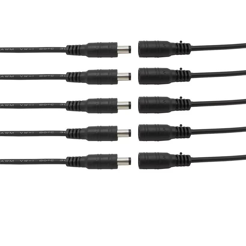 LOCHEUK 10er Set DC Stecker Adapter Set Männlich und Weiblich 5,5 x 2,1 mm zum Löten für CCTV Kamera und LED Streifen - Bild 3