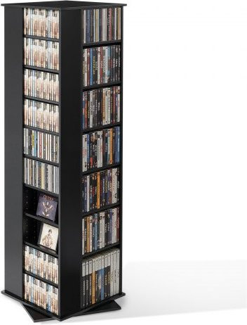 VEVOR DVD-Drehregal mit 34 Fächern, schwarzes Medienregal für CDs, DVDs und Spiele, B/T/H: 47,5 x 47,5 x 163,6 cm - Bild 1