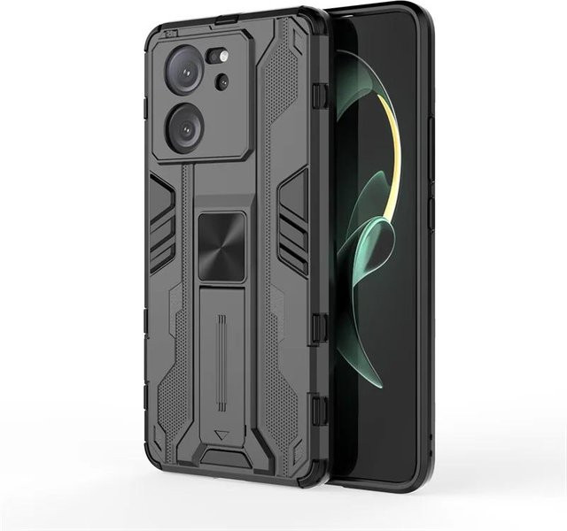 Stoßfeste Bumper-Rüstungshülle mit magnetischem Ringständer für Xiaomi Mi 13T 12T 11T 10T 12S Pro 11 Ultra 12 11 8 Lite 5G in Schwarz - Bild 1