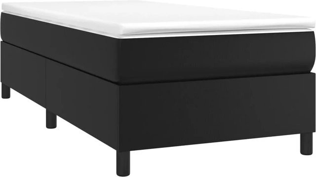 vidaXL Boxspringbett Hybrid mit Matratze und Taschenfedern, Schwarz, B/T/H: 80 x 200 x 35 cm - Bild 1