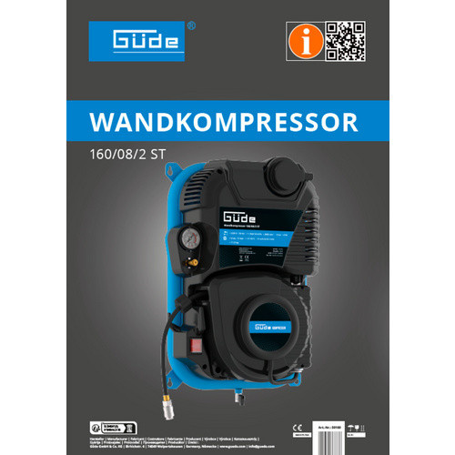 Güde Wand Kompressor Güde Wand 160/08, ölfrei, multicolor - Bild 2