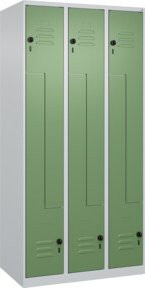 C+P Z-Spind Classic PLUS Spind mit 6 Fächern, Farbe Grau/Grün, B/T/H: 185 x 90 x 50 cm, mit Sicherheits-Drehriegel und Kleiderstange - Bild 1