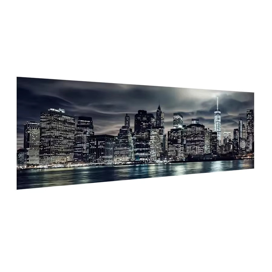 5D Diamantkunstgemälde Sonnenuntergang New York Manhattan Landschaft mit vollem Mosaik, B/B/H: 300 x 100 cm - Bild 2