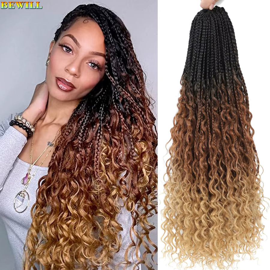Bewill Goddess Box Braids Häkelhaar, Synthetisches Flechthaar, Damen - Bild 3