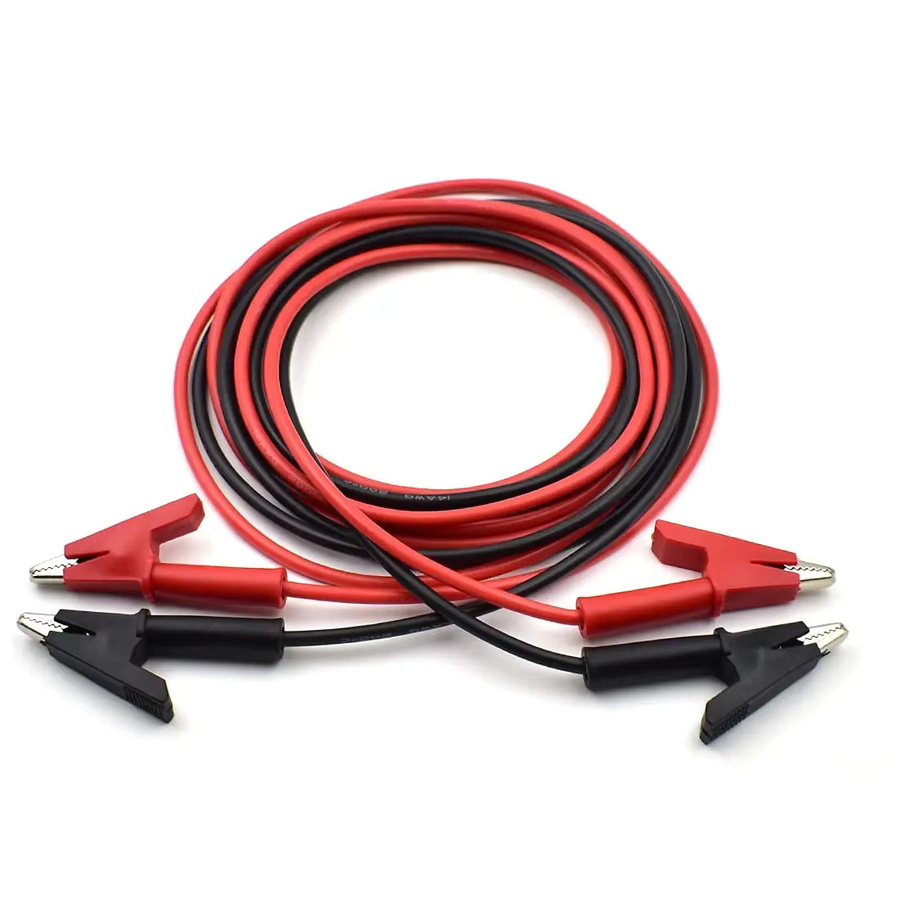 AOKIN Silikon-Überbrückungsdraht mit Krokodilklemmen, elektrische Messleitungen 12 AWG, Rot, Länge: 1,8 m - Bild 4