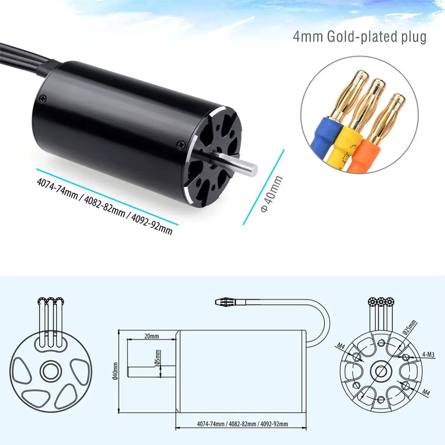 ROCKET Bürtenloser wasserdichter Motor, Wasserkühlungsmantel für RC-Boot - Bild 4