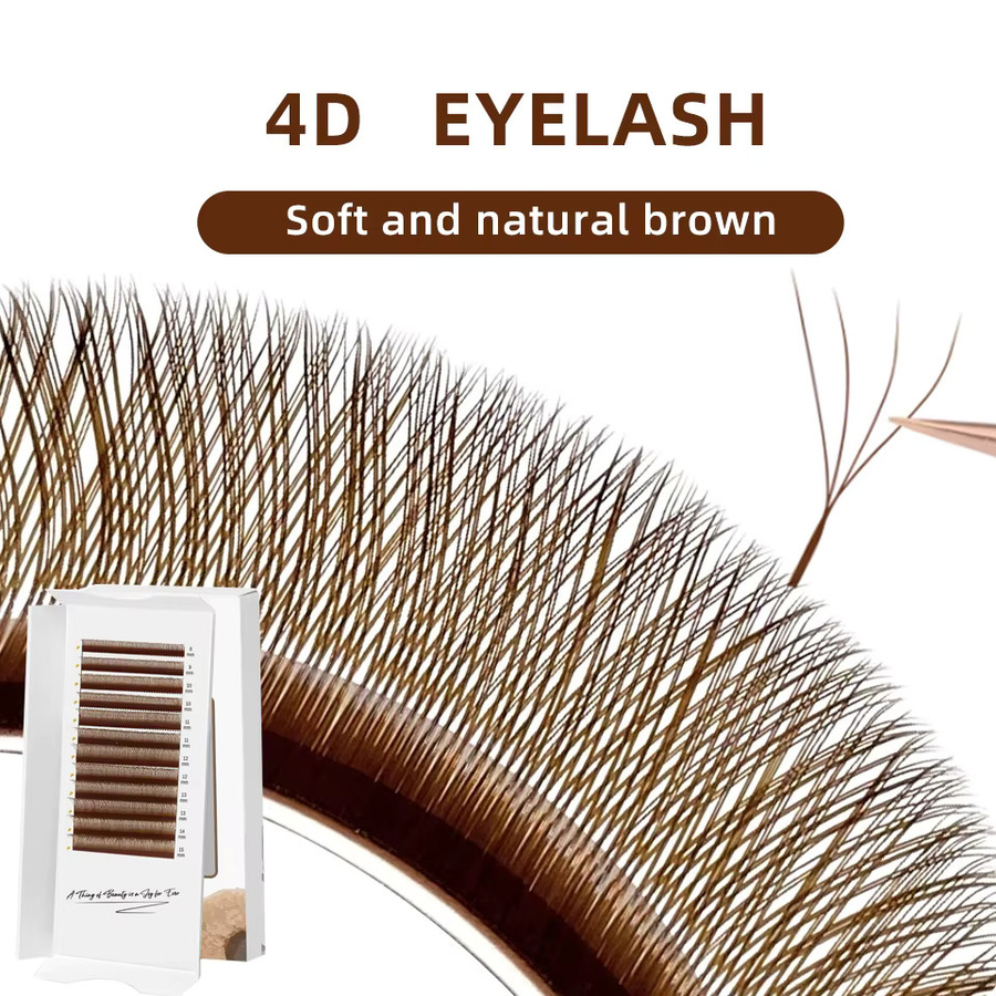 AGUUD Fairy Clover Wimpernverlängerungen, Brown, YY 5D-W Shaped - Bild 2