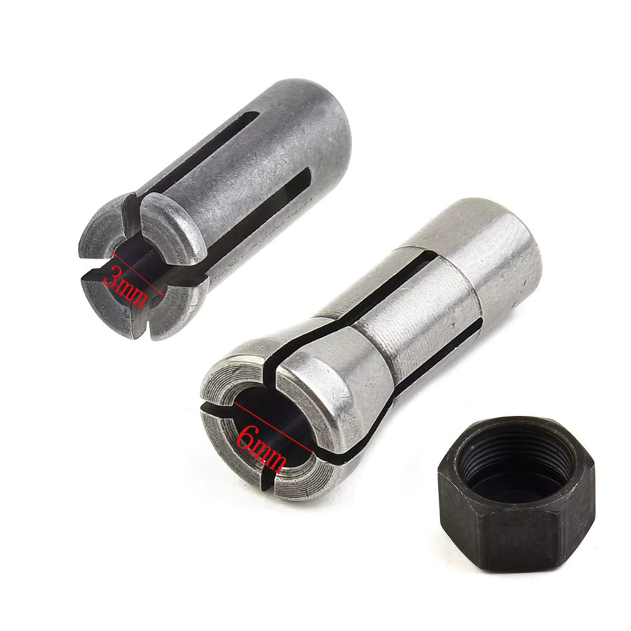 Spannzangenfutter Kappe und Spannzangenmutter Ersatzset für Elektrowerkzeuge GD0600 GD0603 GD0601 in Silber - Bild 2