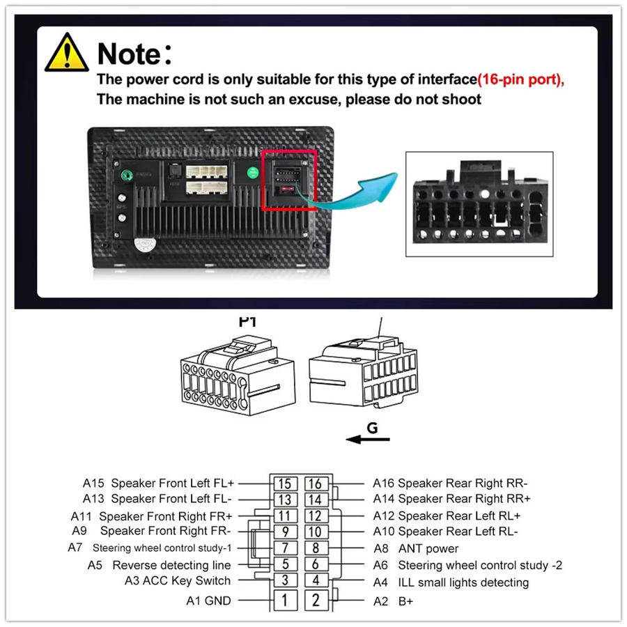 NAVIFANS Kabeladapter 16-poliger Stecker auf 20-poliges Android-Autoradio für Suzuki Grand Vitara, Honda CRV, Accord, Civic, Acura MDX und RDX - Bild 3