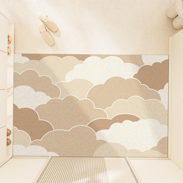 Rutschfeste und pflegeleichte Bodenmatte in Beige, moderne Fußmatte für den Außenbereich und Eingangsbereich, B/T: 75 x 45 cm - Bild 1