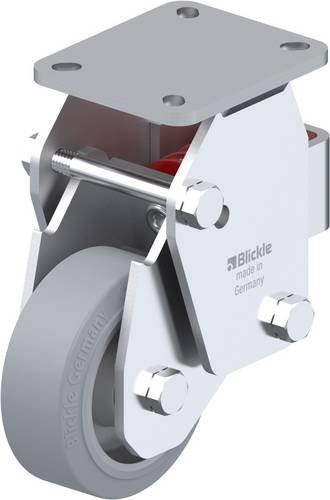 Blickle BHF-ALEV 100K-1-SG Bockrolle gefedert in Grau aus Stahl mit 100 mm Rad-Durchmesser und 200 kg Tragfähigkeit - Bild 1