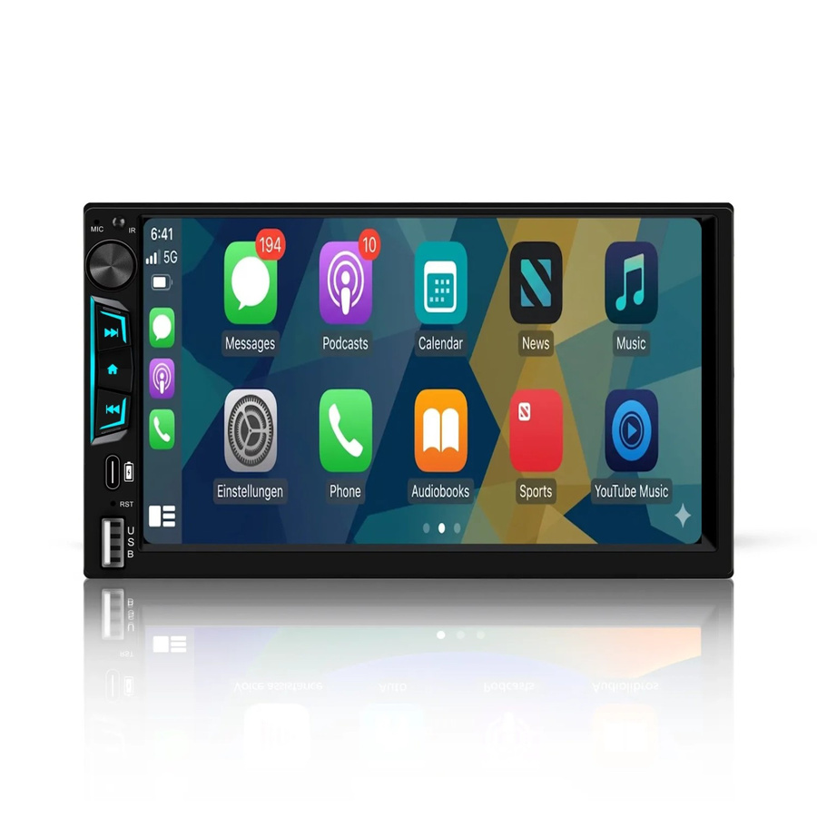 Junsun 2 DIN Carplay Display mit 7 Zoll Display in Schwarz - Bild 2