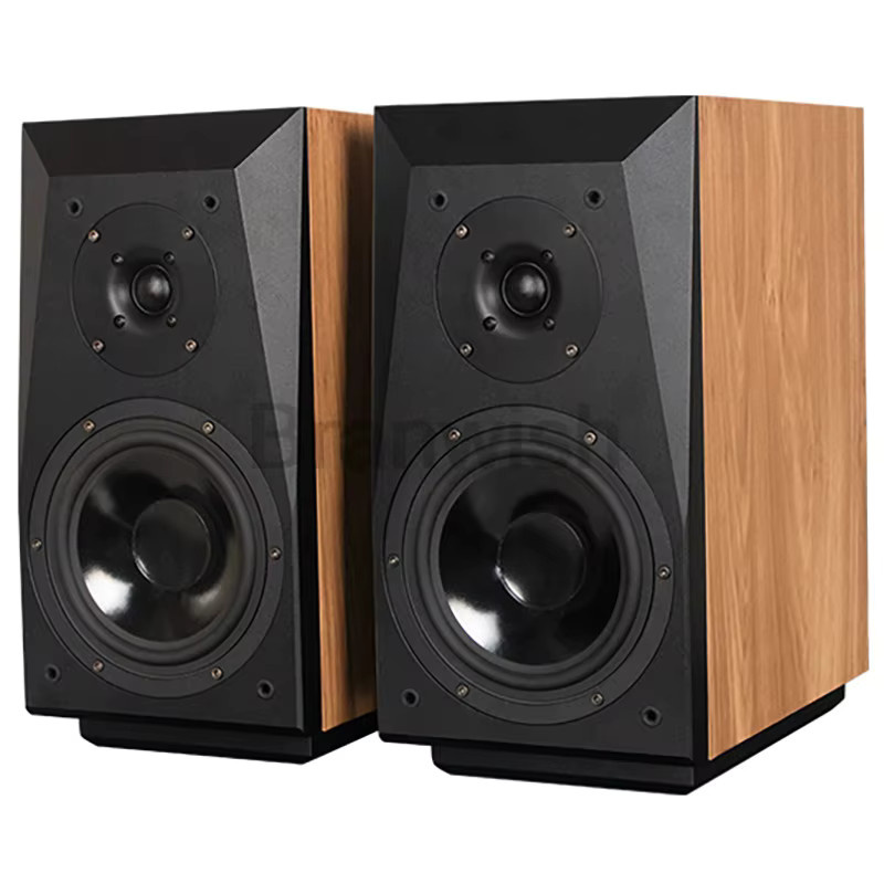 Branwish Passive Hifi-Regallautsprecher in Braun, 200 W Zwei-Wege-Lautsprecher mit 6,5 Zoll für Heimkino, TV und PC - Bild 2
