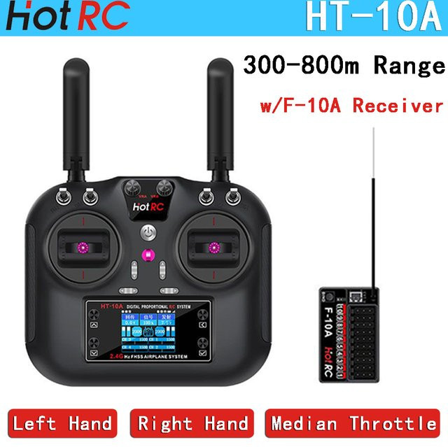 HotRC HT10A RC-Funkfernsteuerung, 10-Kanal, black - Bild 1