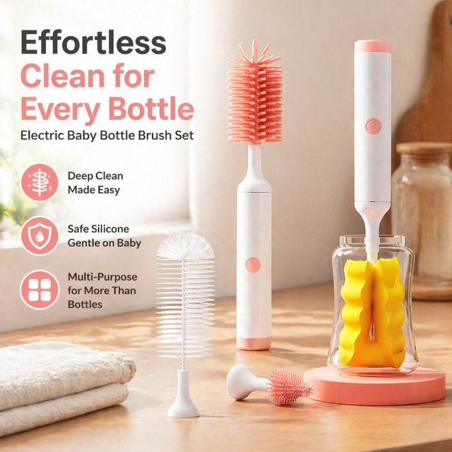 Dirt Fit Elektrisches Reinigungsbürsten-Set für Babyflaschen, Schnuller und Trinkbecher - Bild 1