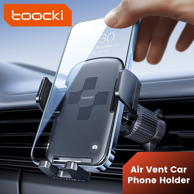 Toocki Universal Handyhalterung für das Lüftungsgitter mit Hakenclip und 360 Grad Drehung, Schwarz - Bild 1