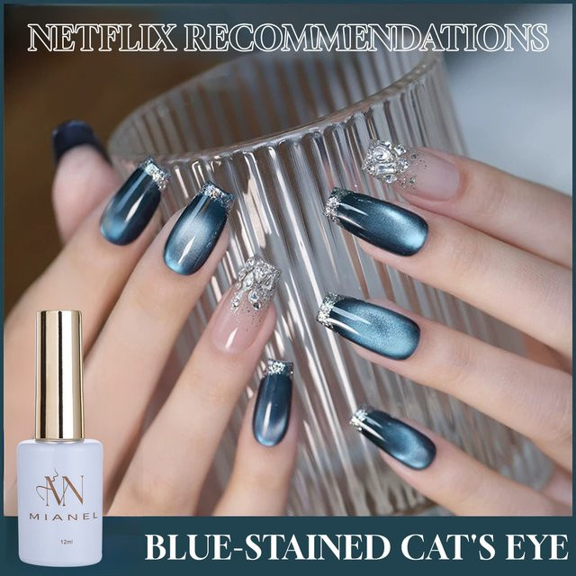 MISS MIANEL Nagellack Katzenauge Gel, Eisblau, 12 ml - Bild 1