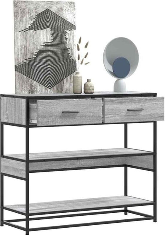 vidaxl Konsolentisch Industrial Grau aus Holzwerkstoff und Metall B/T/H: 90 x 35 x 80 cm - Bild 1