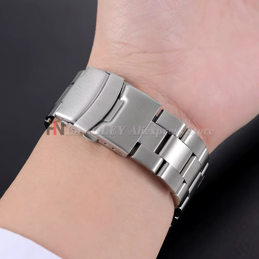 Uhrenarmband Edelstahl, Silber Schwarz, Herren - Bild 3