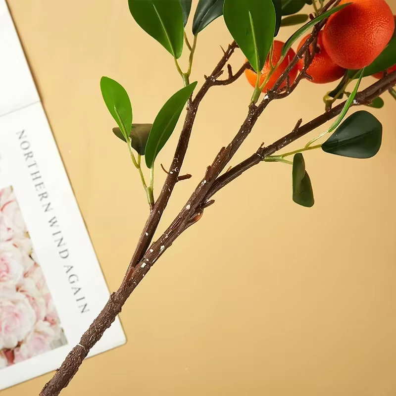 Künstliche Orangen als Dekoration für dein Zuhause, orangefarbenes Blumenarrangement aus Kunststoff für moderne Tischdekorationen und herbstliche Fotorequisiten - Bild 4