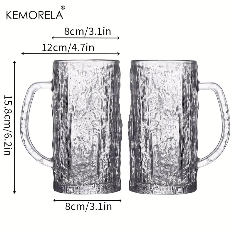 KEMORELA Bierglas mit mattierter Gletscher-Textur, transparent, 400 ml - Bild 6