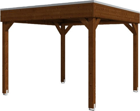 Skan Holz Pavillon Toulouse aus Fichtenholz in Nussbaum-Optik, braun, B/T/H: 294 x 294 x 244 cm - Bild 3