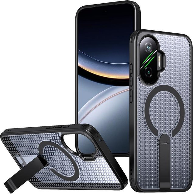 Magnetische Waben Kühlständer Ring Hülle für POCO F7, X7 Pro, M6 Pro, C85, C75, C71 in Schwarz - Bild 1