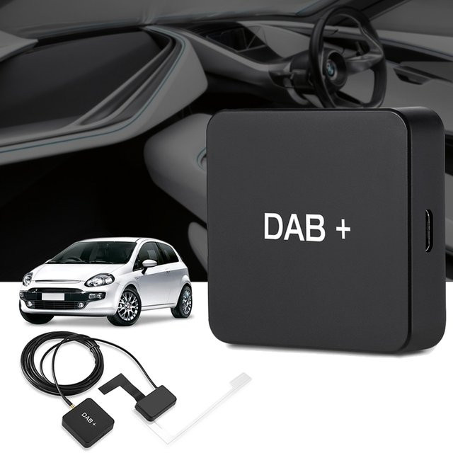 Docooler DAB Box Digital Radio Antennentuner für Android Autoradios, FM-Übertragung und USB, Schwarz - Bild 1