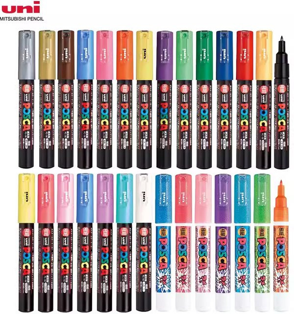 Uni POSCA Acryl-Markierstift PC-1M mit 0,7 mm Spitze für Kunst, Graffiti und Schule - Bild 1