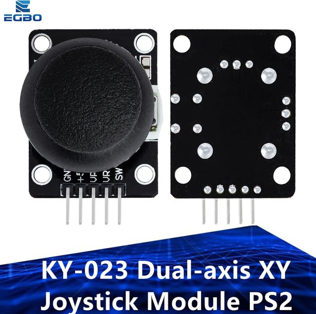 EGBO KY-023 Zweiachsiges XY-Joystick-Modul mit Analogausgang, PS2-Game-Controller-Sensor in Schwarz - Bild 1